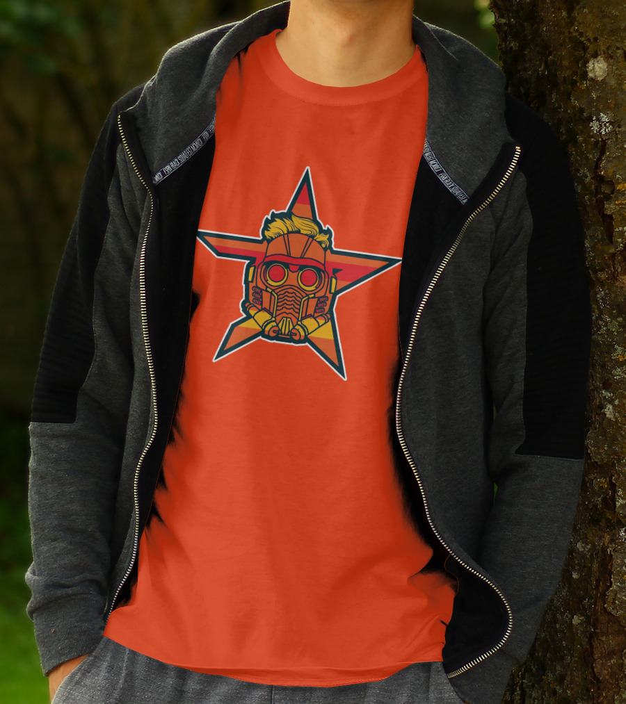Star Lord Mask Houston Astros MLB Crossover T-Shirt