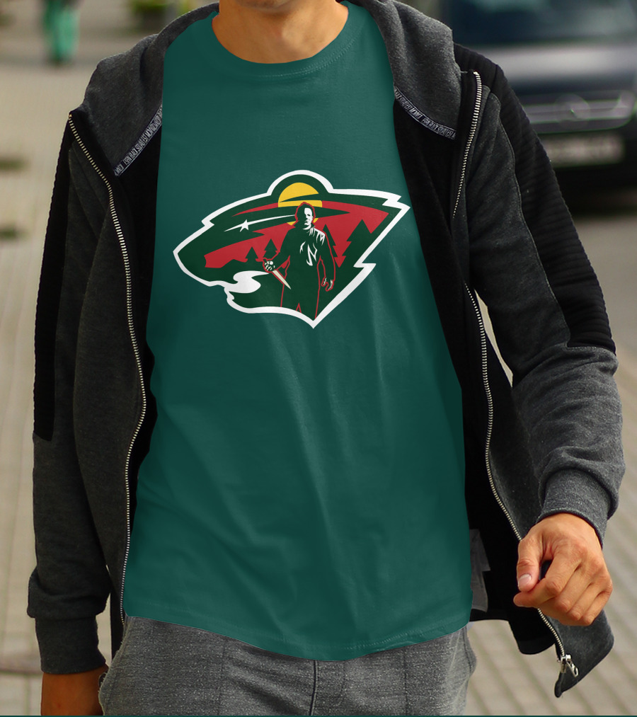 Minnesota Wild Michael Myers NHL Crossover T-Shirt