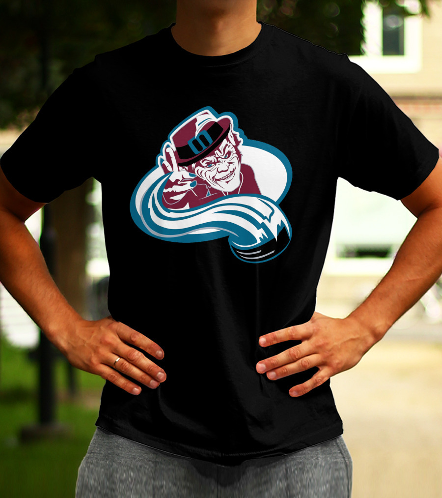 Colorado Leprechauns Hockey Icon With Avalanche Style And Logo Elements T-Shirt