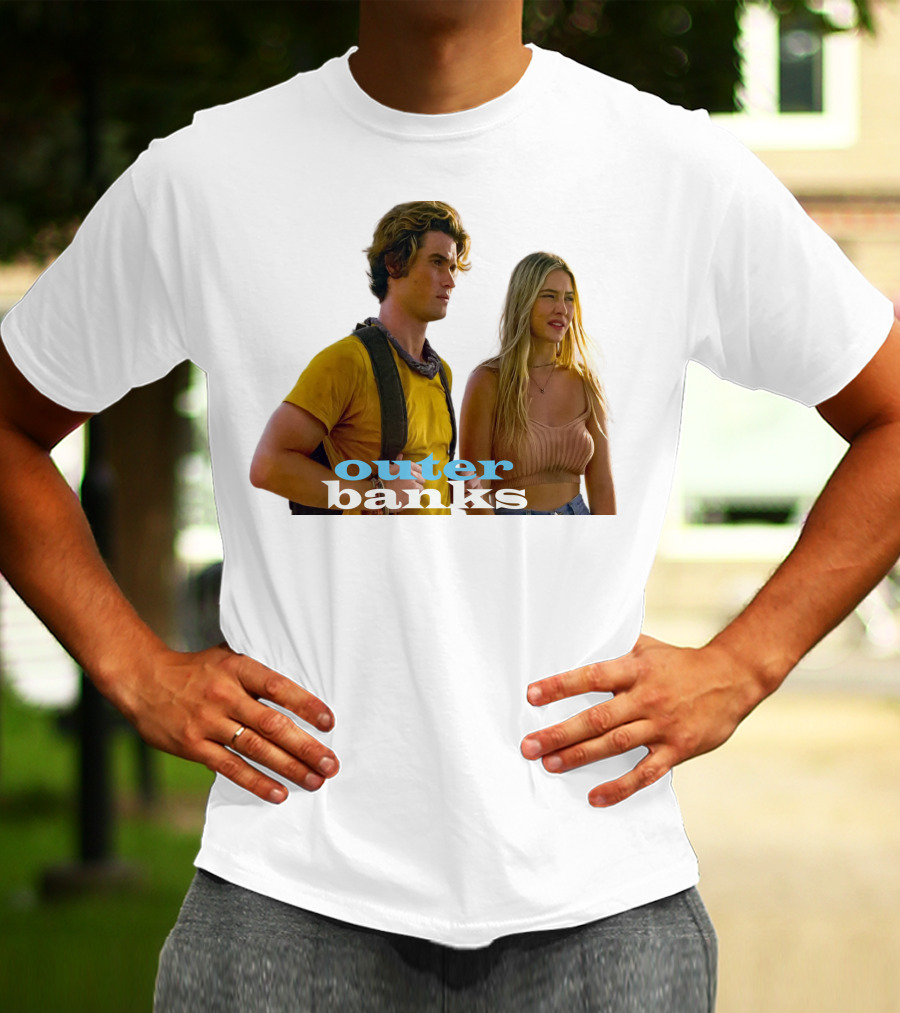 Outer Banks TV Show Characters On Beach Adventure Scene T-Shirt