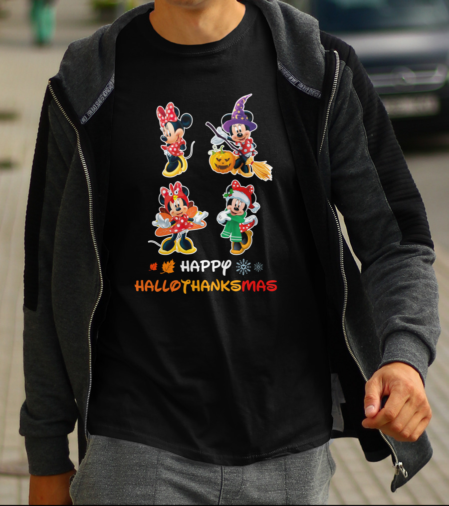 MINNIE Happy HalloThanksMas Seasonal Characters T-Shirt