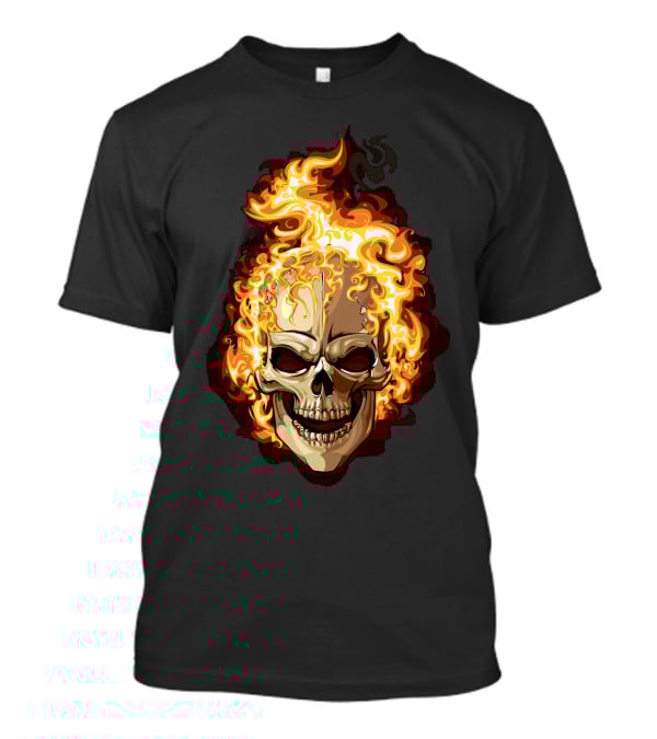 Ghost Rider Flaming Skull Iconic Visual Representation T-Shirt