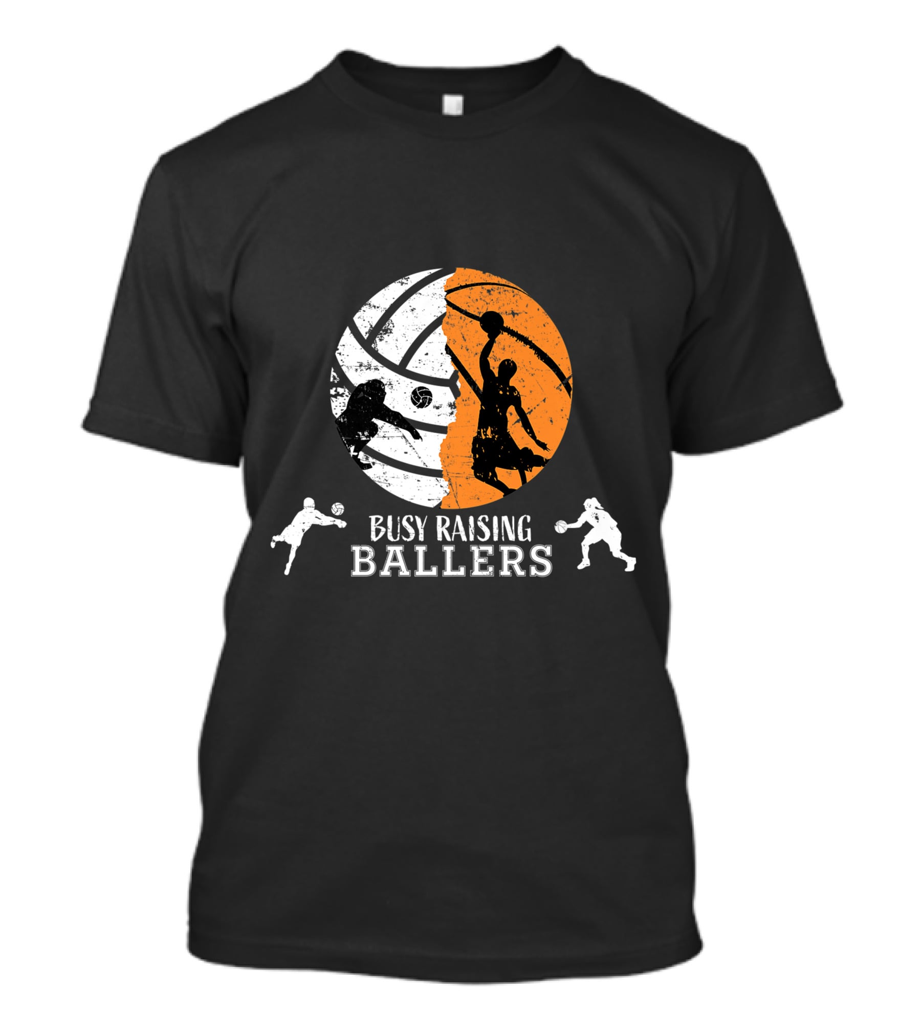 Busy Raising Ballers Basketball Dad Volleyball T-Shirt