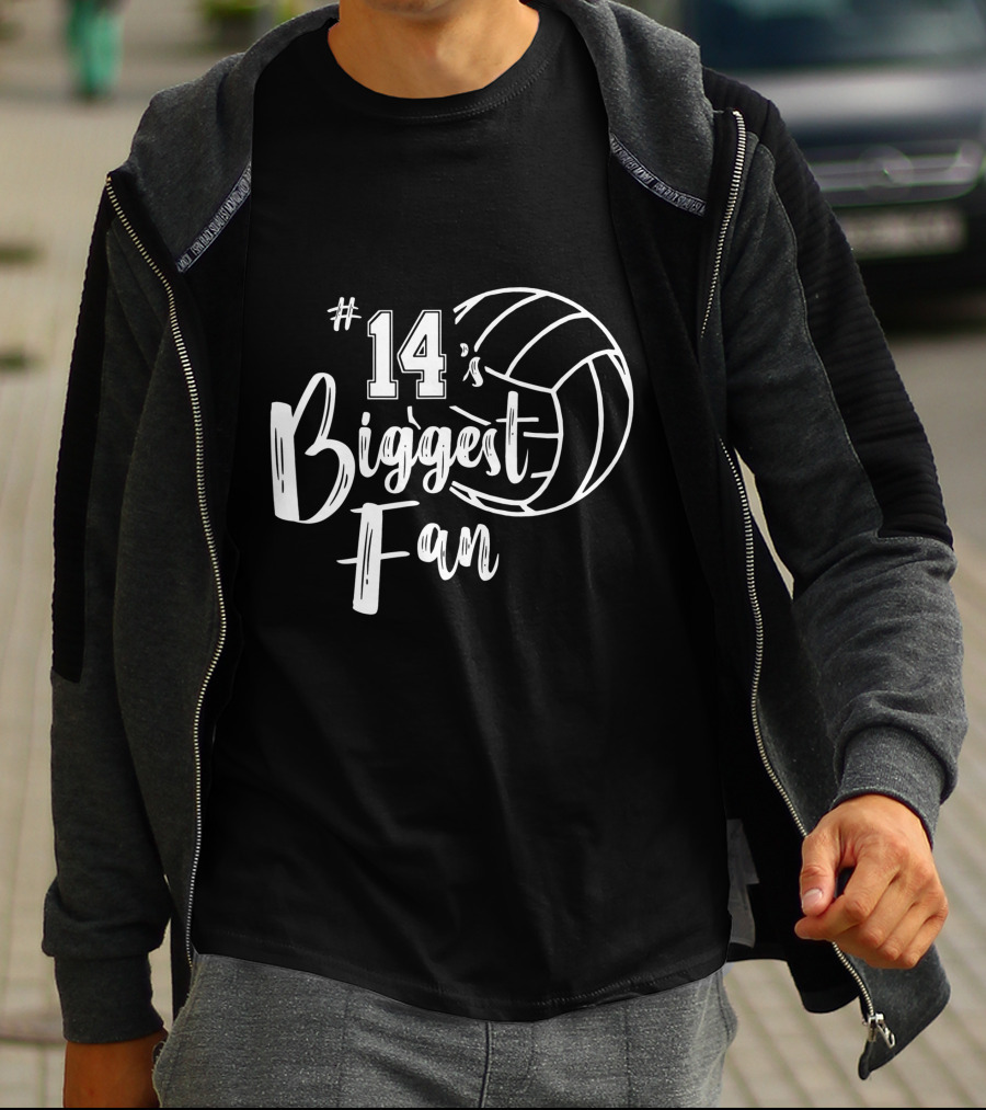14's Biggest Fan Volleyball Mom Dad T-Shirt
