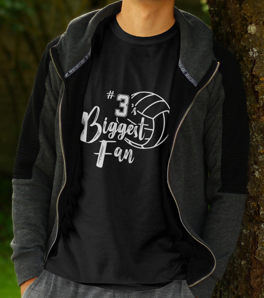 3's Biggest Fan Volleyball Mom Dad T-Shirt