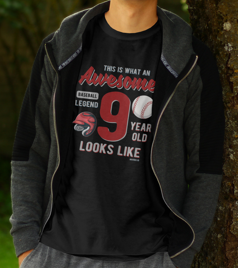 This Is What An Awesome Baseball Legend 9 Year Old Looks Like T-Shirt