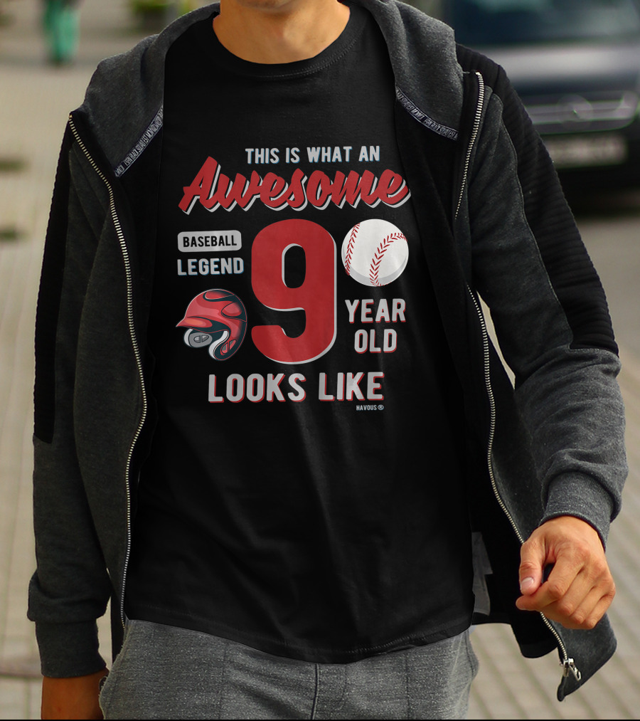 This Is What An Awesome Baseball Legend 9 Year Old Looks Like T-Shirt