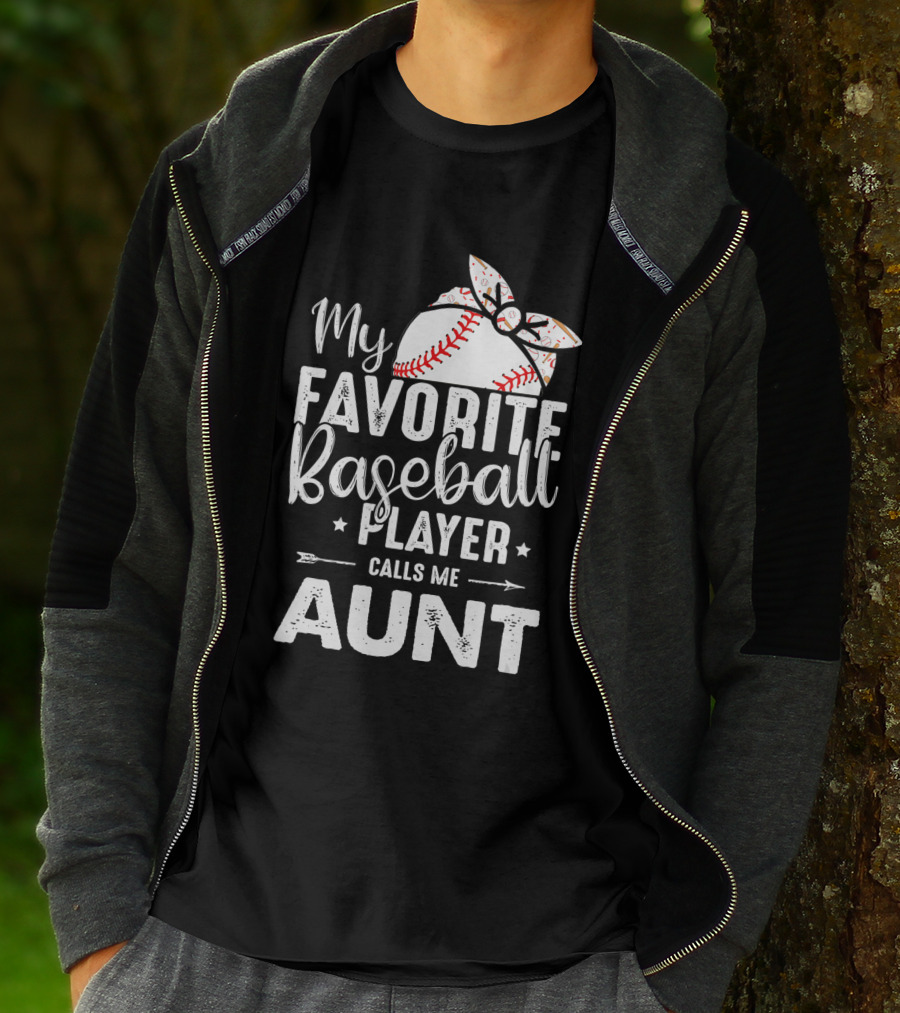 My Favorite Baseball Player Calls Me Aunt Batter Bow Tie T-Shirt