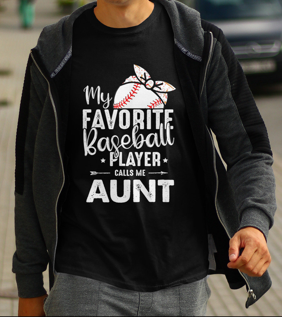 My Favorite Baseball Player Calls Me Aunt Batter Bow Tie T-Shirt