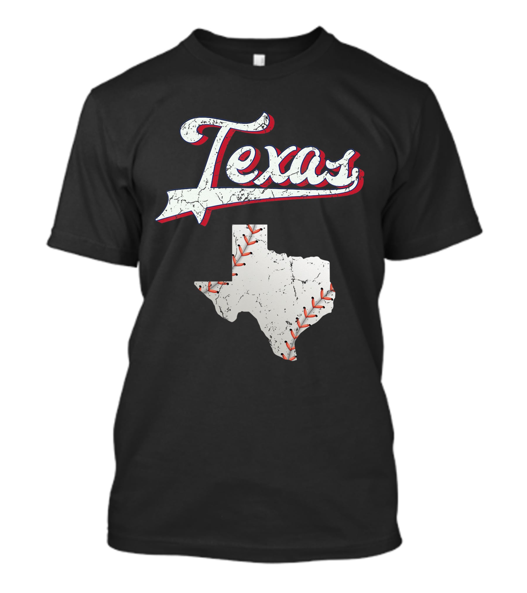 Texas Baseball Game Day Vintage Ranger Map T-Shirt