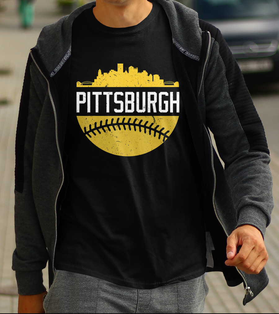 Pittsburgh Vintage Baseball City Skyline T-Shirt