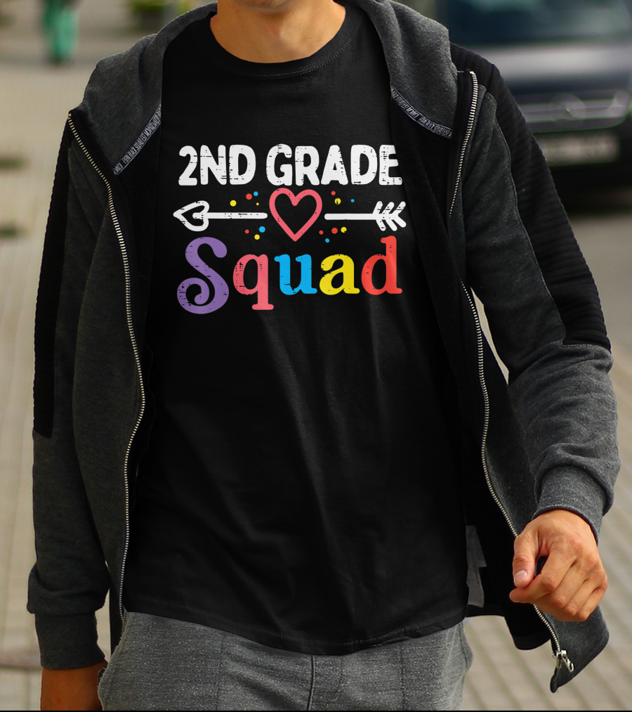 2nd Grade Squad Heart Arrow First Day School Boys Girls Teacher T-Shirt