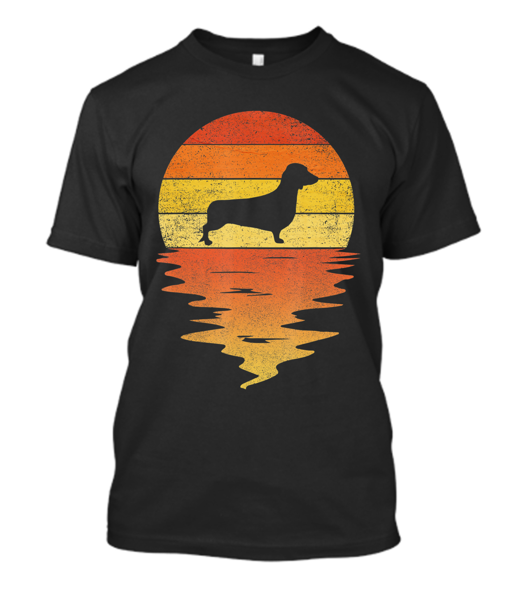 Dachshund Retro 70s Vintage Sunset T-Shirt