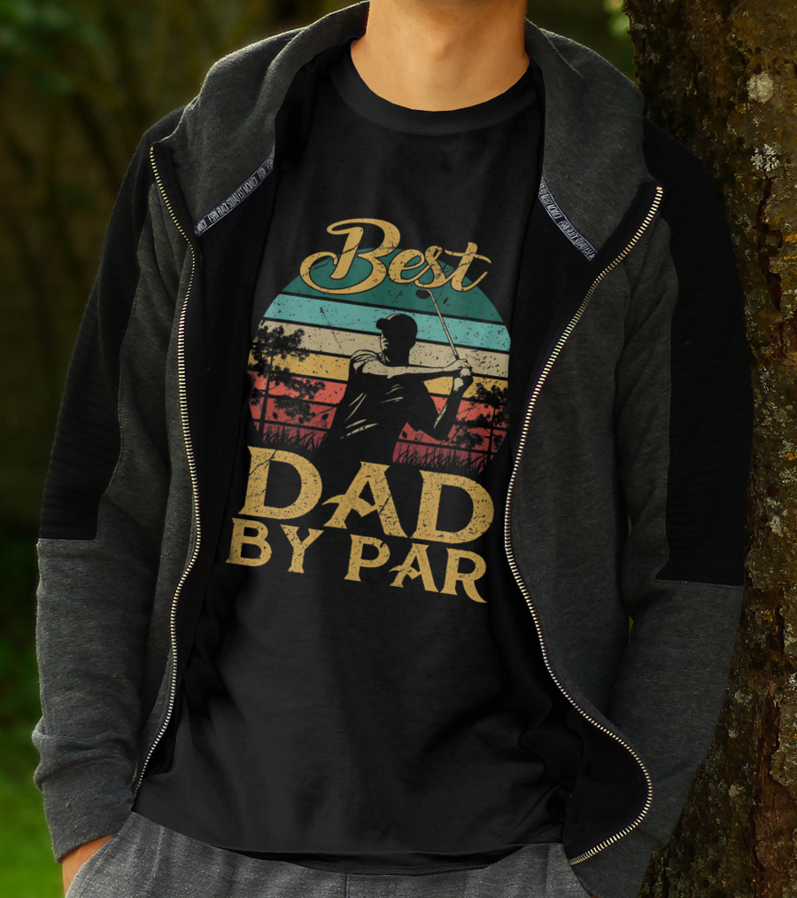 Best Dad By Par Vintage Golf Lover Golfer Retro T-Shirt