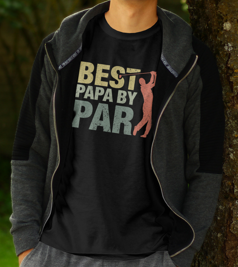 Best Papa By Par Golf Grandpa Swinging T-Shirt
