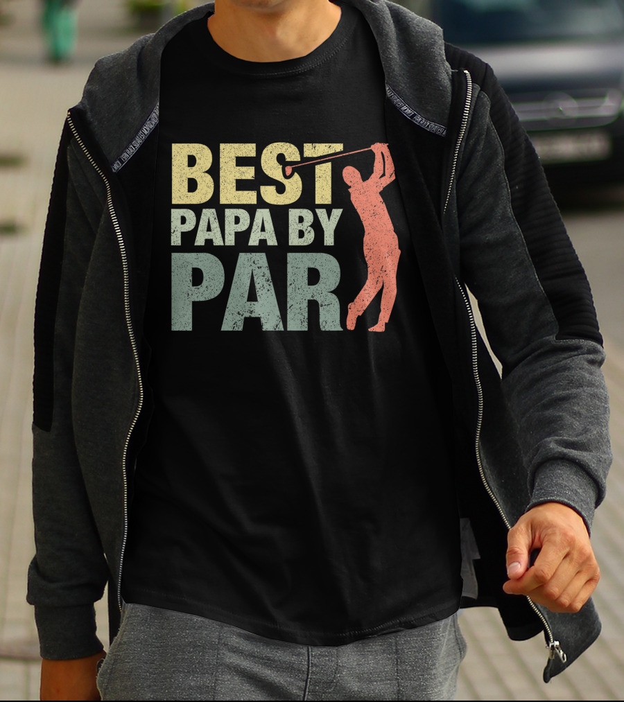 Best Papa By Par Golf Grandpa Swinging T-Shirt