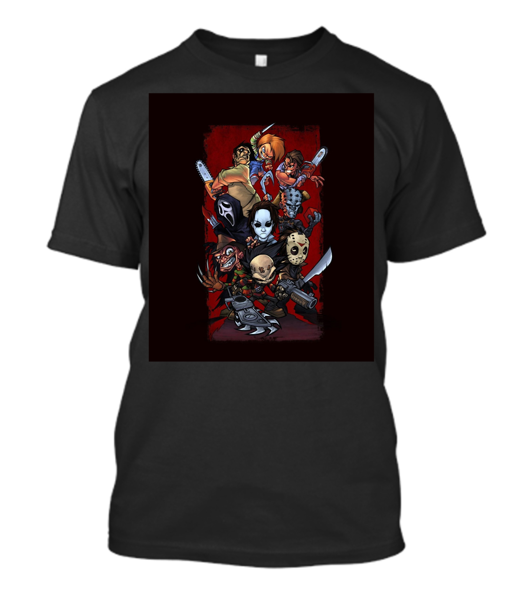 Horror Movies Iconic Characters Animated Group T-Shirt