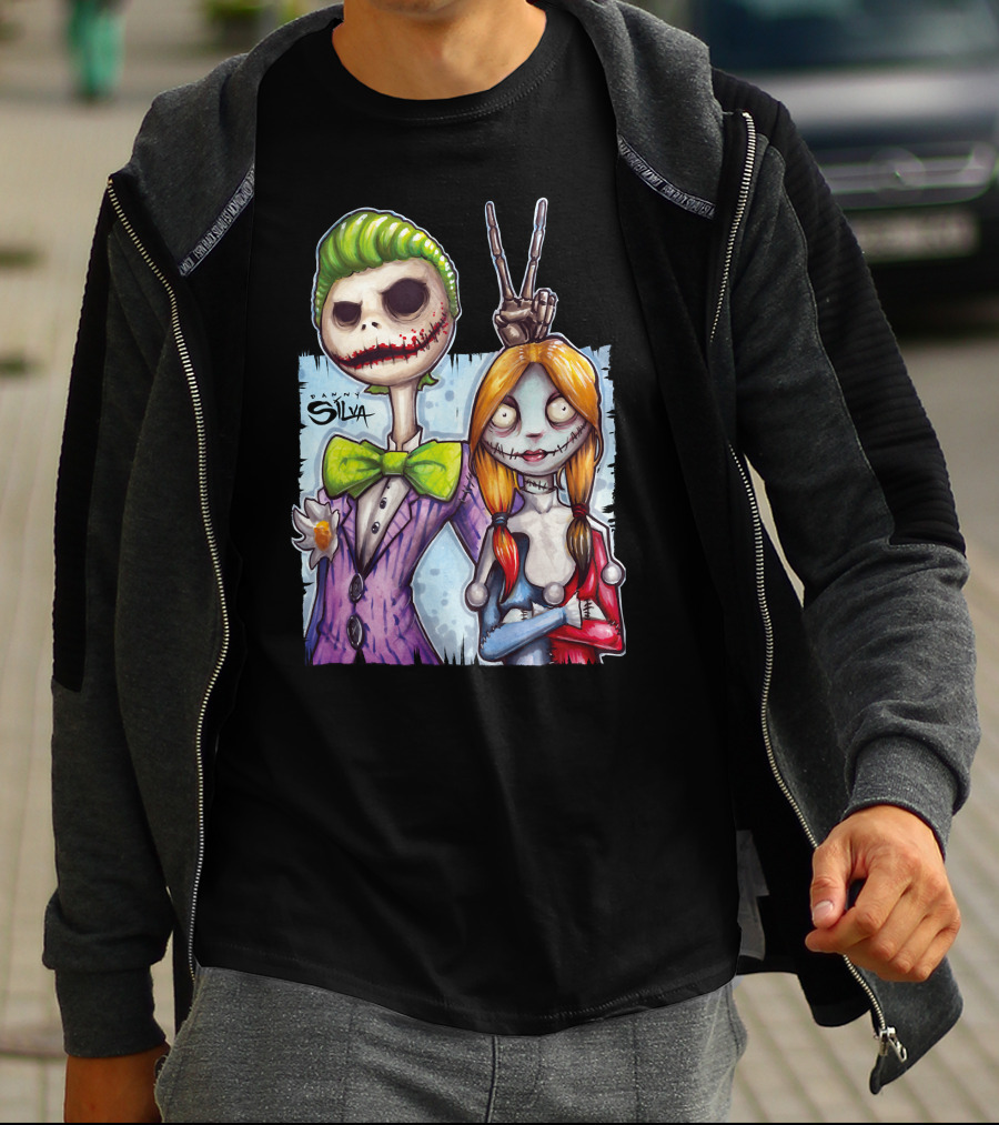 Jack And Sally Danny Silva Art Joker Mashup T-Shirt