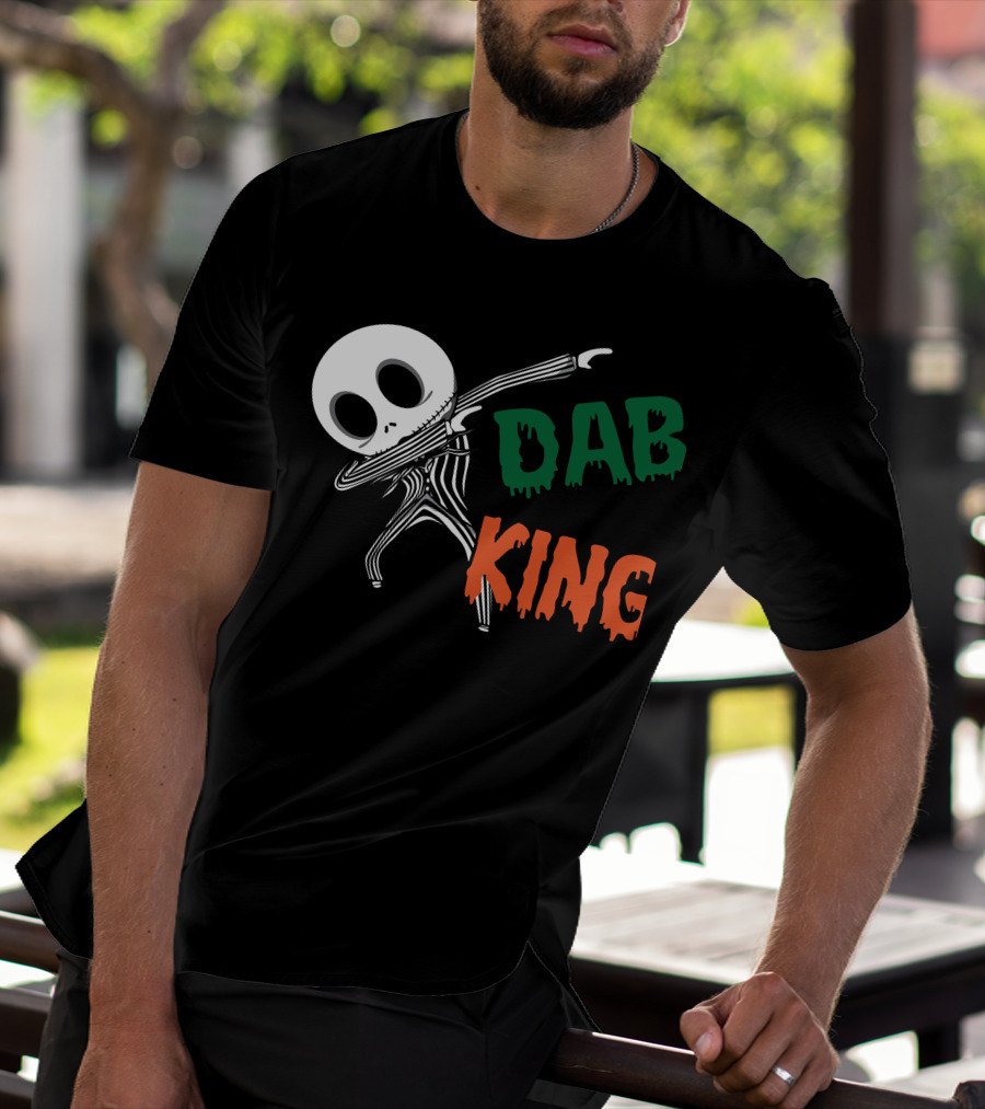 Dab King Skeleton Character In Striped Suit T-Shirt