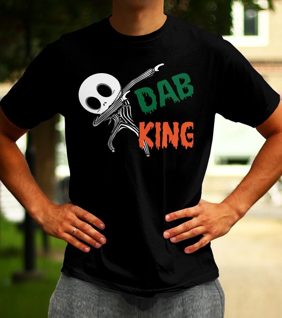 Dab King Skeleton Character In Striped Suit T-Shirt