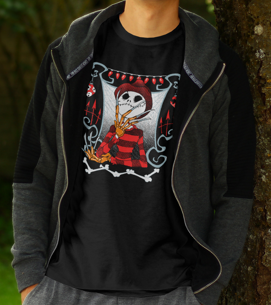 Jack Skellington Freddy Krueger Halloween Mashup T-Shirt