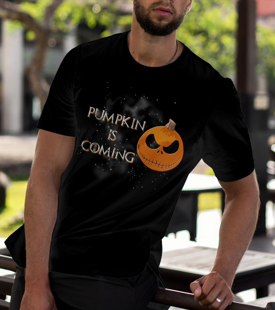 Pumkin Is Coming Halloween Jack-O'-Lantern Face T-Shirt