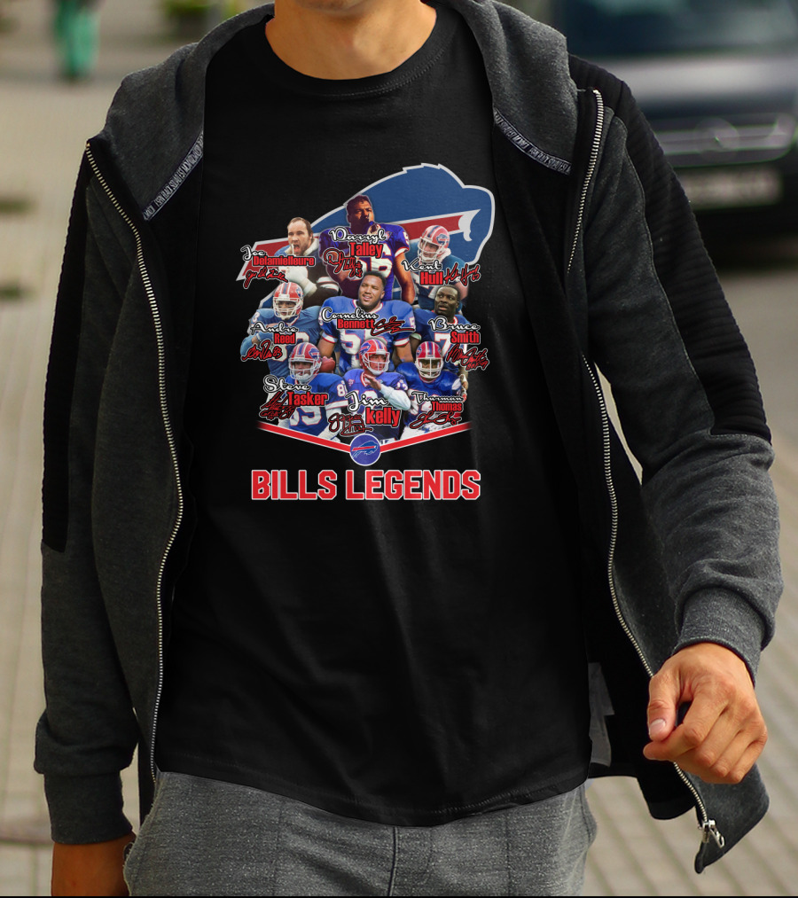 Bills Legends Featuring Talley Kelly Bennett Thomas Tasker Hull Smith Andre Reed T-Shirt