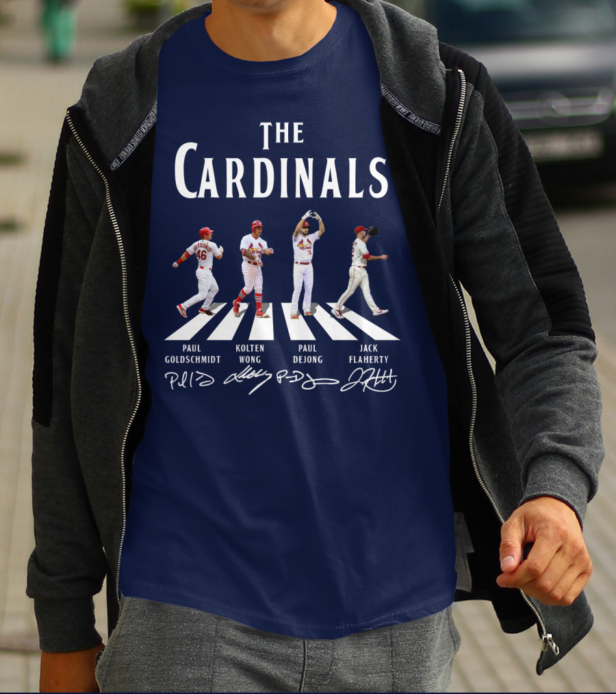 The Cardinals Paul Goldschmidt Kolten Wong Paul DeJong Jack Flaherty Abbey Road Baseball Players T-Shirt