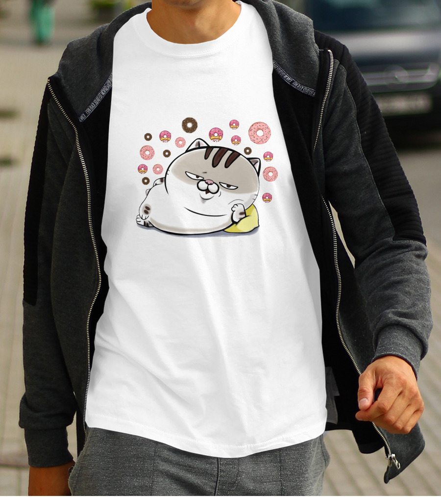 Ami Cat Surrounded By Donuts T-Shirt