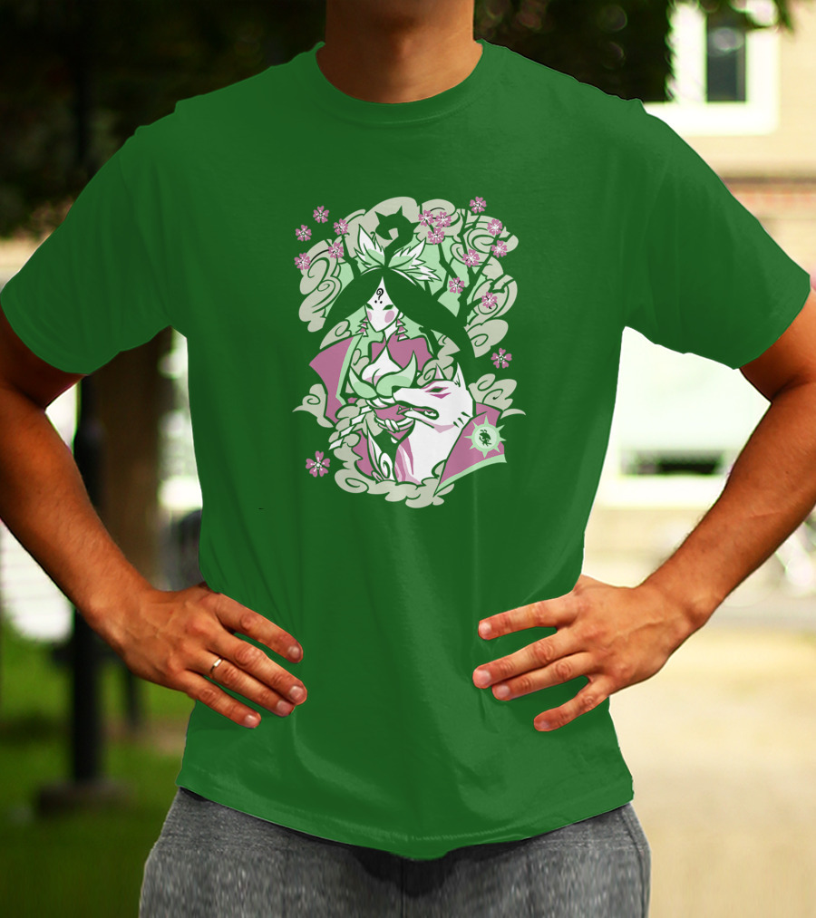 Okami Merch Amaterasu And Cherry Blossoms T-Shirt
