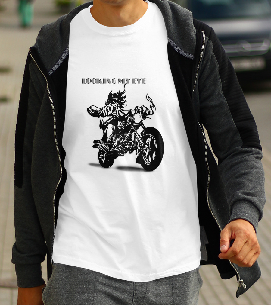 Raider Looking My Eye Biker Riding Motorcycle T-Shirt