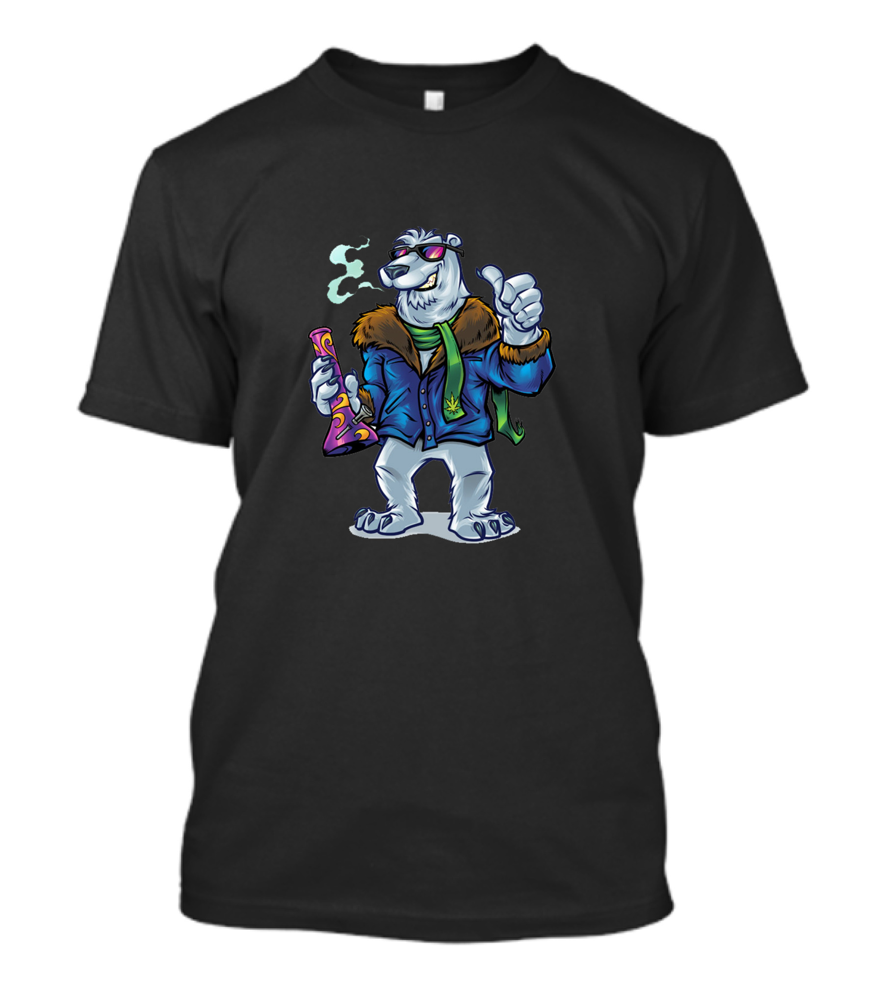 Polar Bear Cool Glasses Smoking T-Shirt