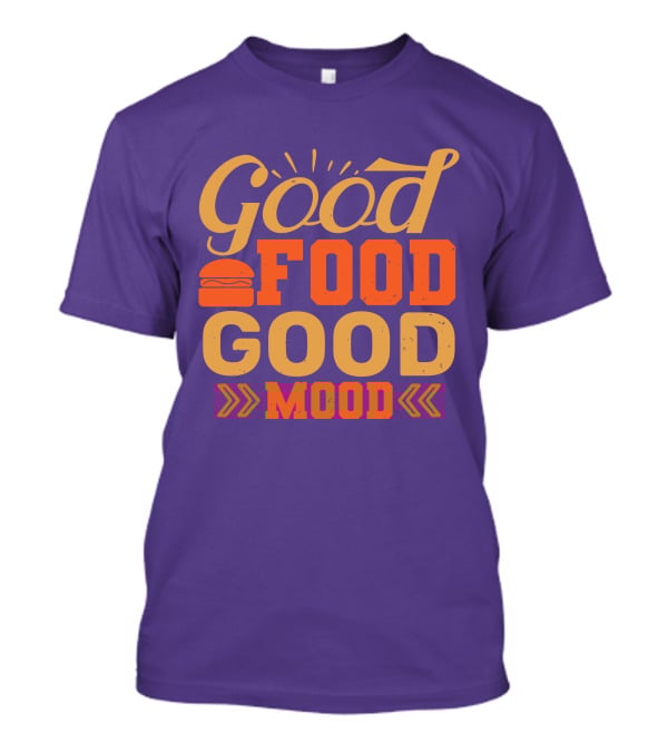 Good Food Good Mood Burger Sunburst Arrows T-Shirt