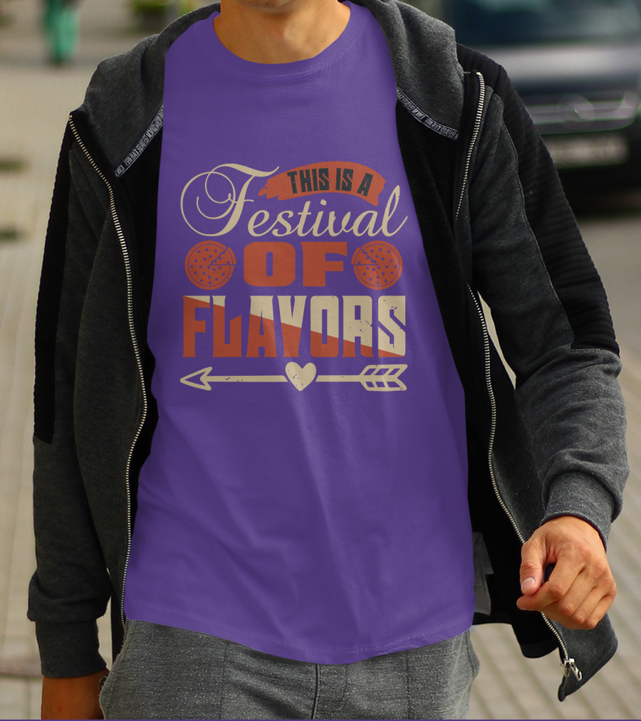 This Is A Festival Of Flavors Arrow Heart And Pepperoni Icons T-Shirt