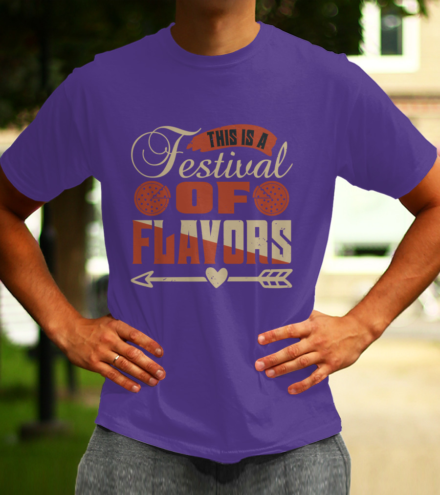 This Is A Festival Of Flavors Arrow Heart And Pepperoni Icons T-Shirt