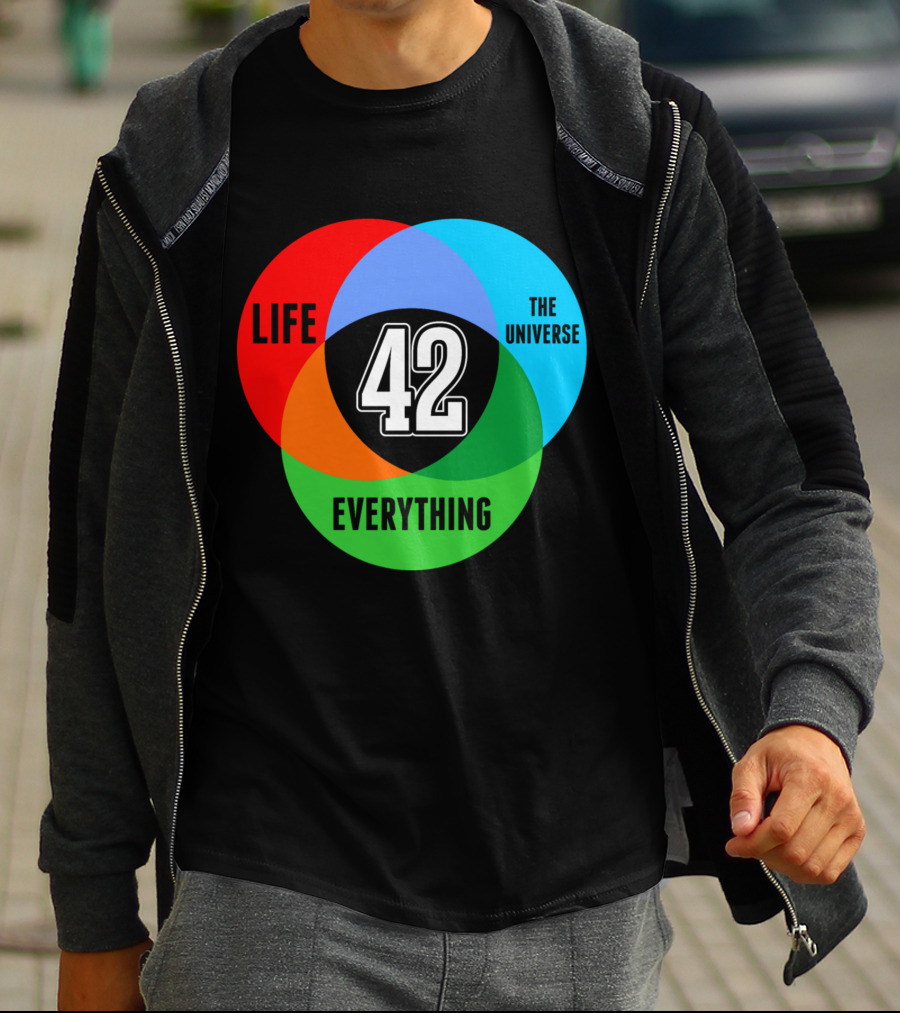 LIFE THE UNIVERSE EVERYTHING 42 SCIENCE VENN DIAGRAM T-Shirt