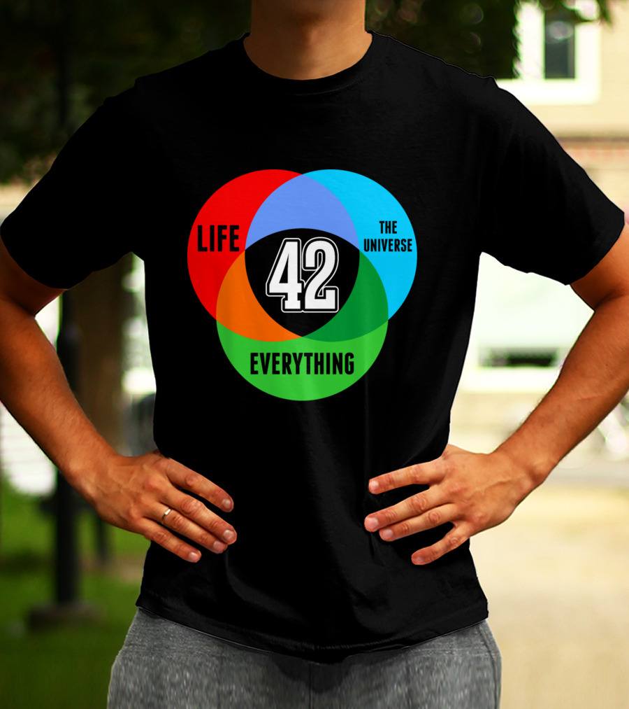 LIFE THE UNIVERSE EVERYTHING 42 SCIENCE VENN DIAGRAM T-Shirt