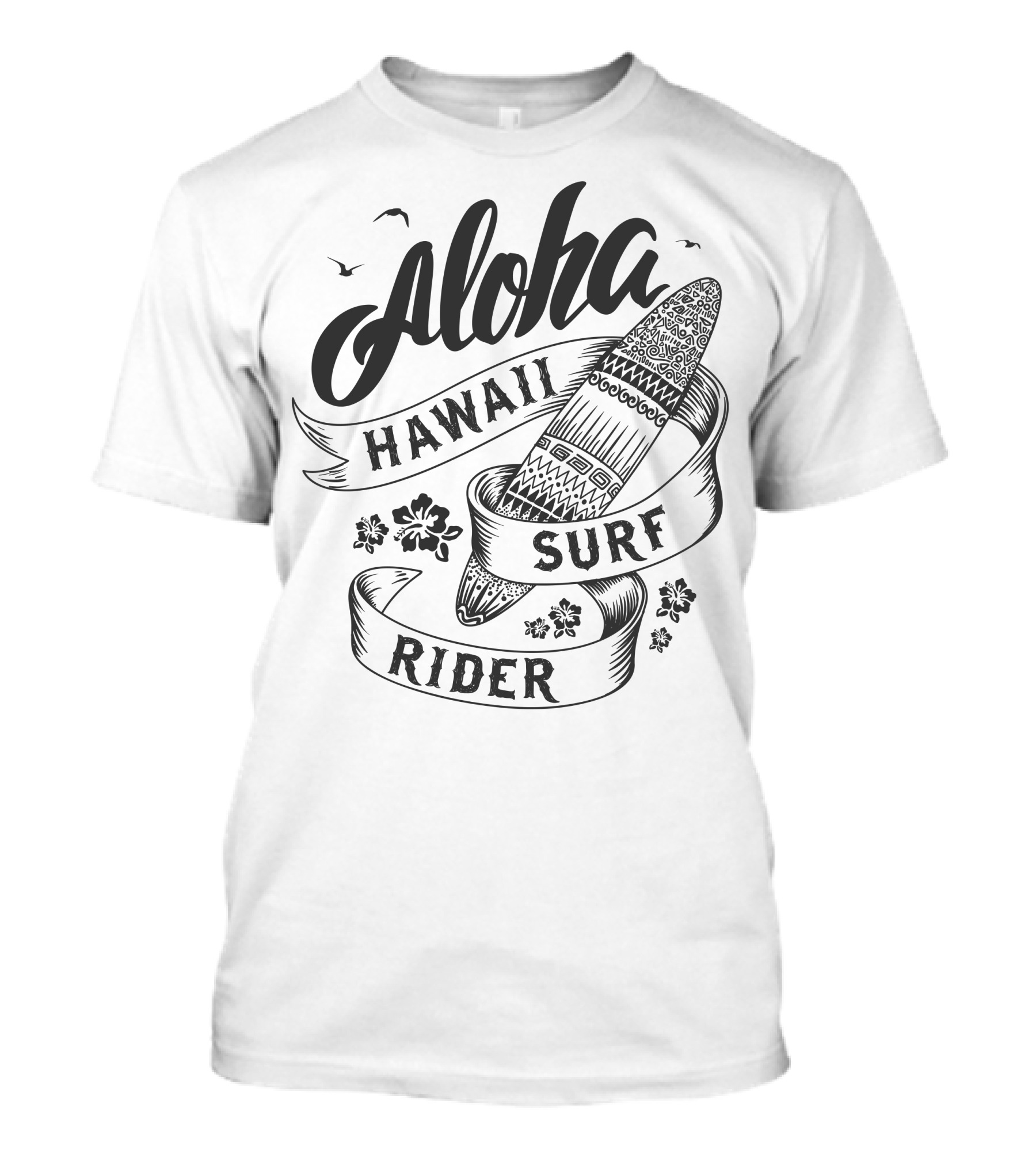 Aloha Hawaii Surf Rider Surfboard Summer Ocean T-Shirt