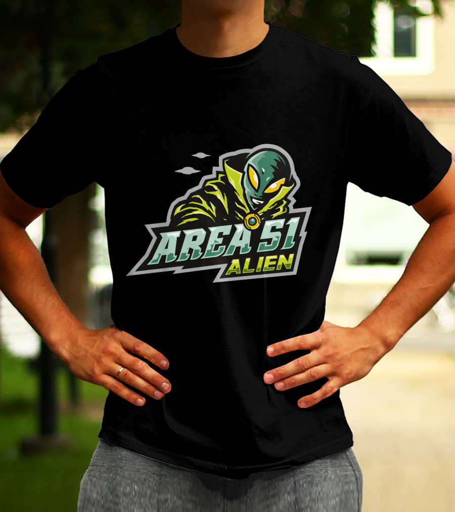 Area 51 Alien E Sport Halloween Witch Alien T-Shirt