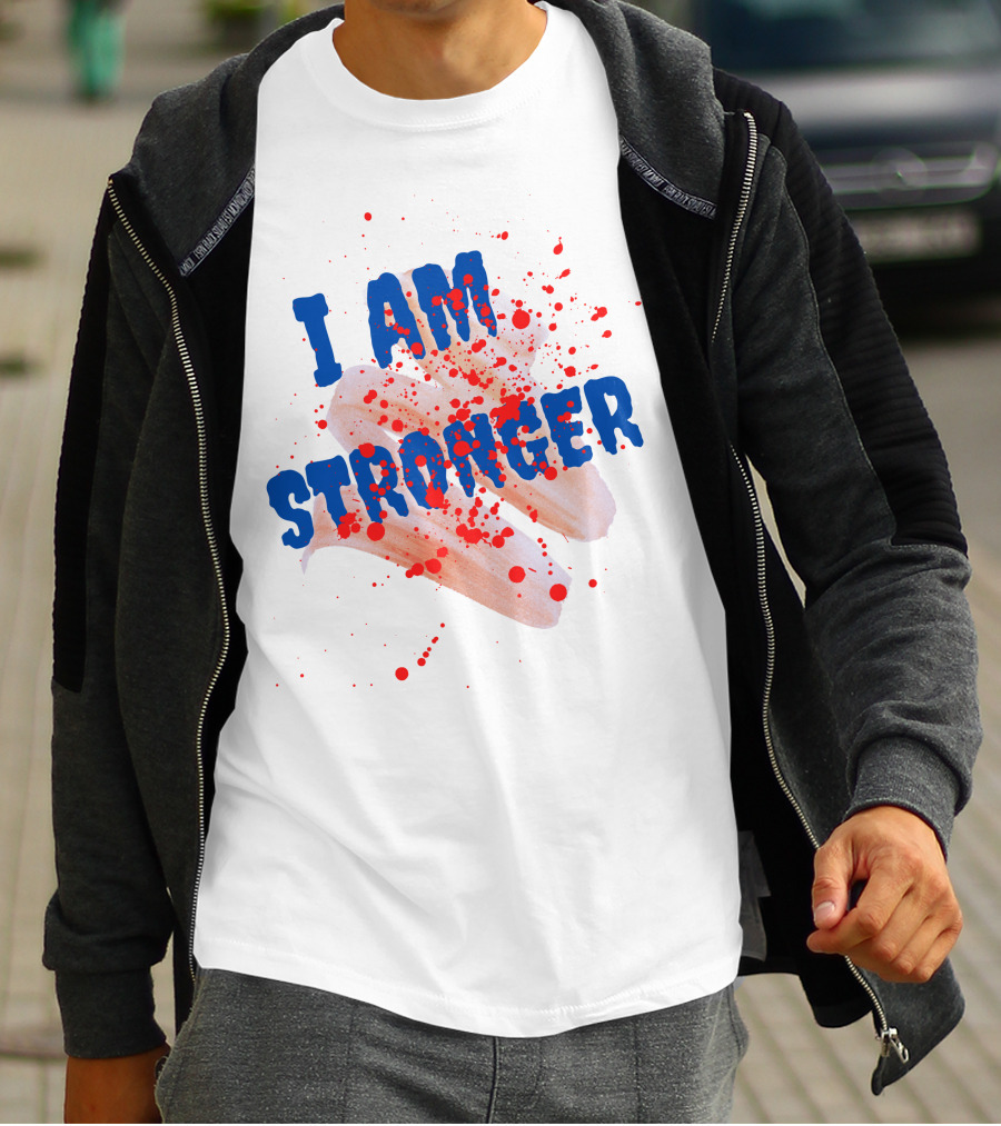 I Am Stronger Blood Splatter Hot Dog T-Shirt