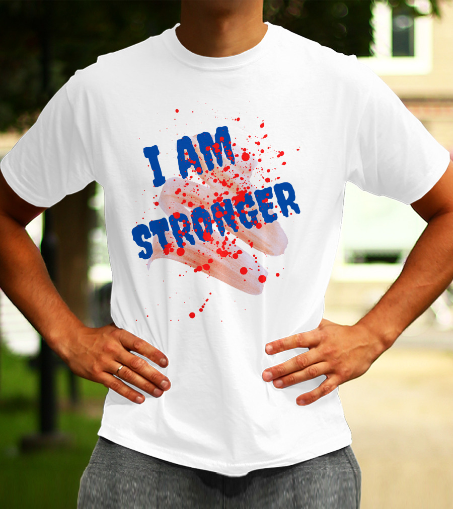 I Am Stronger Blood Splatter Hot Dog T-Shirt