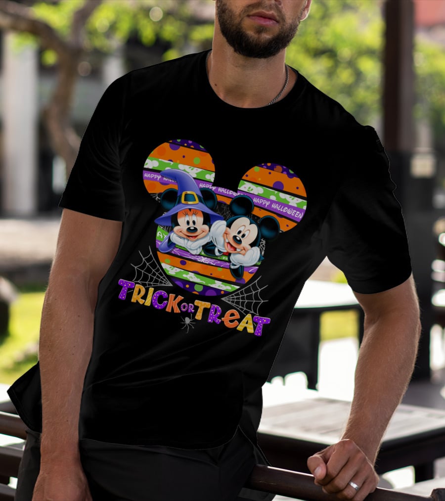 Happy Halloween Mickey And Minnie Trick Or Treat T-Shirt