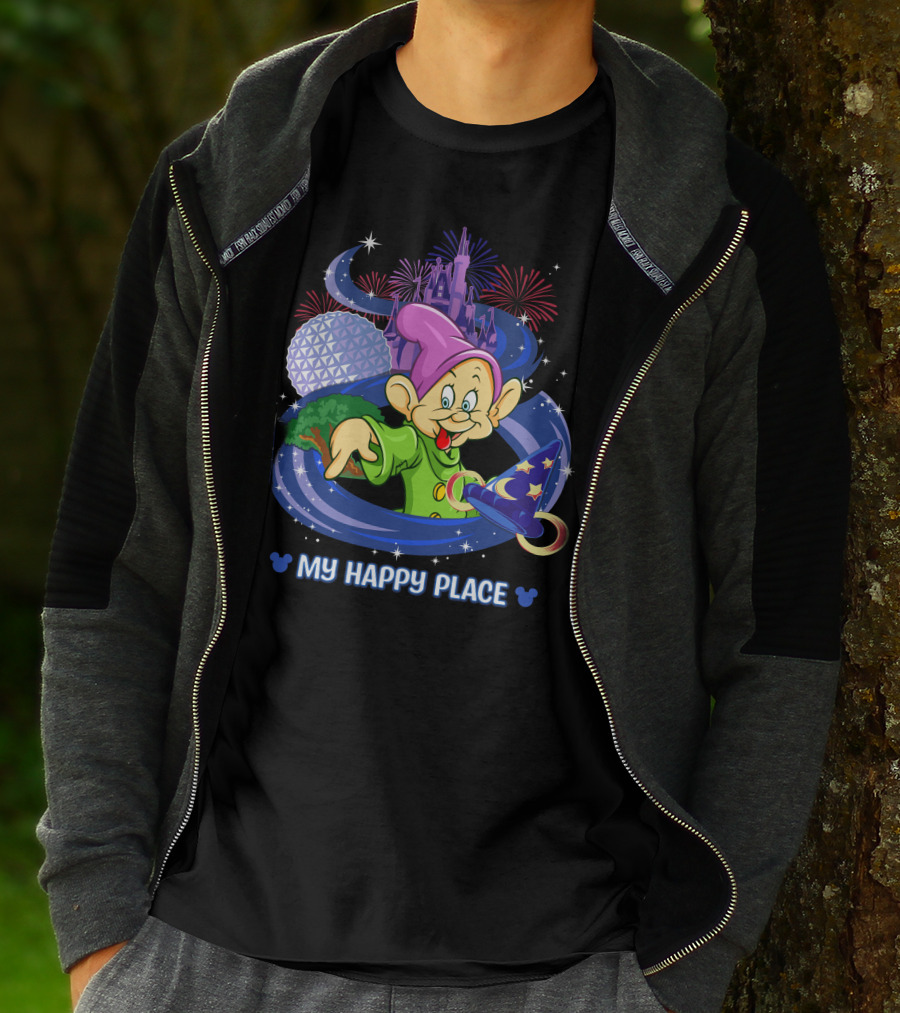 My Happy Place Dopey Castle Fireworks Magic Hat T-Shirt