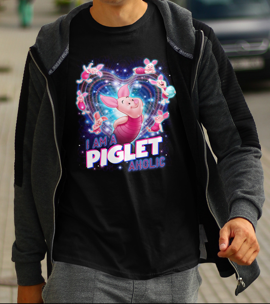 I Am A Piglet Aholic Heart Stars And Piglet Designs T-Shirt
