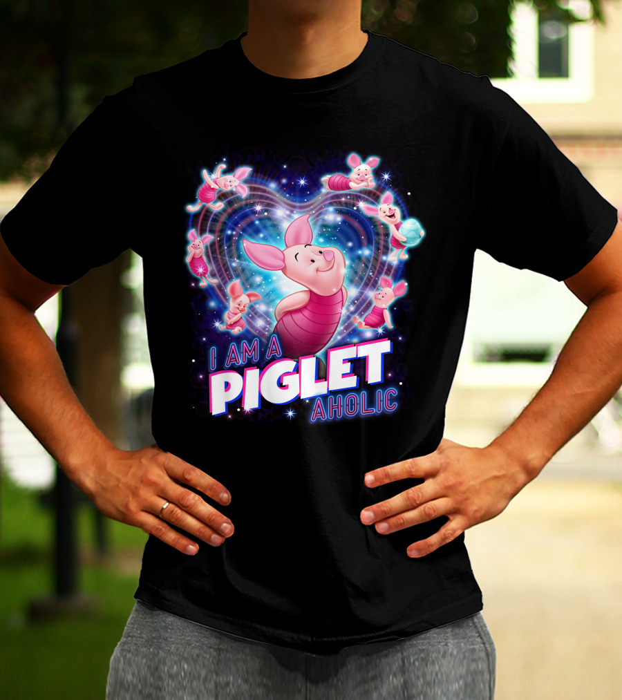 I Am A Piglet Aholic Heart Stars And Piglet Designs T-Shirt