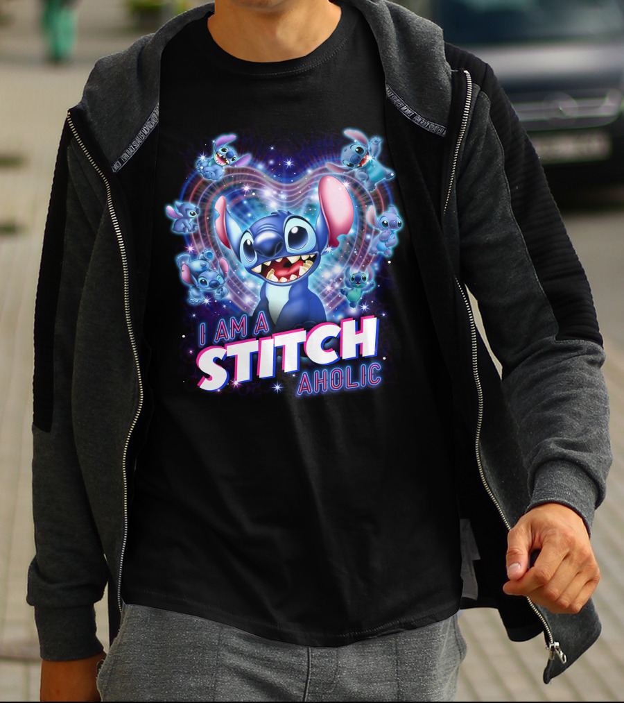 I Am A Stitch Aholic Lilo And Stitch Fan T-Shirt