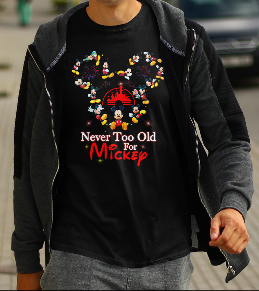 Never Too Old For Mickey Fireworks And Castle Celebration T-Shirt
