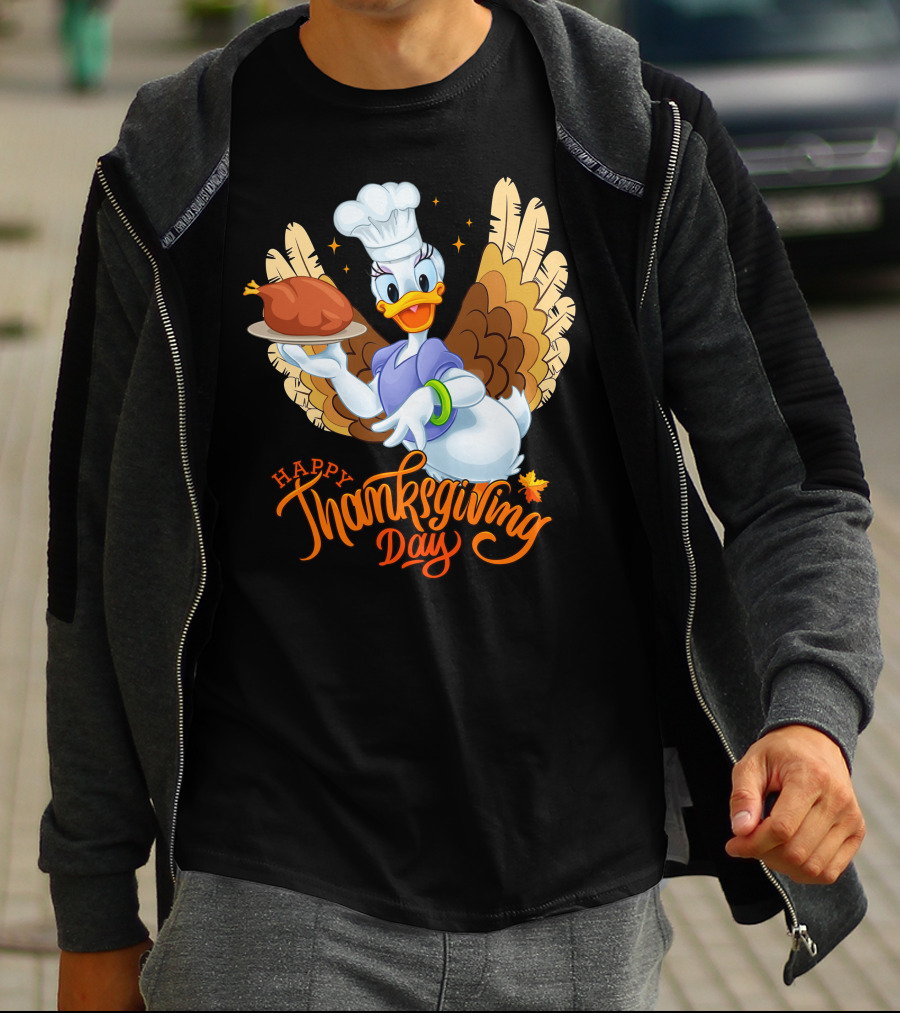Happy Thanksgiving Day Daisy Duck Turkey Chef T-Shirt