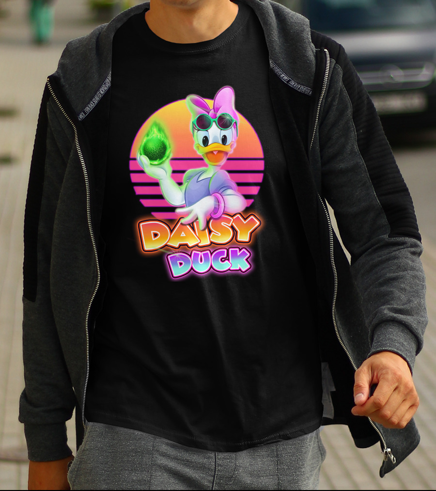 Daisy Duck Neon Glow Vintage Retro Aesthetic T-Shirt