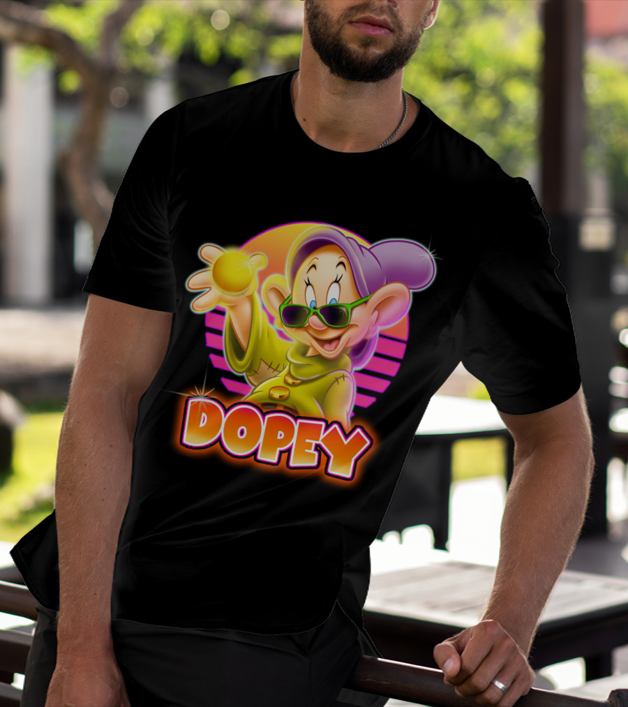 Dopey Retro Sunglasses Glow Neon Style T-Shirt